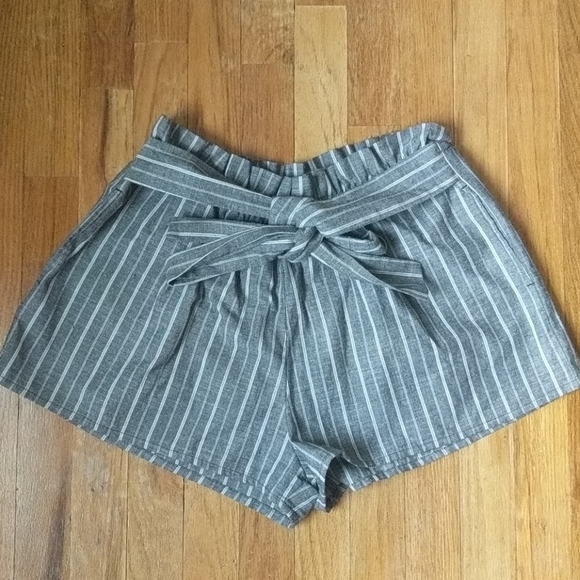 Striped Paperbag Shorts - Picture 1 of 8